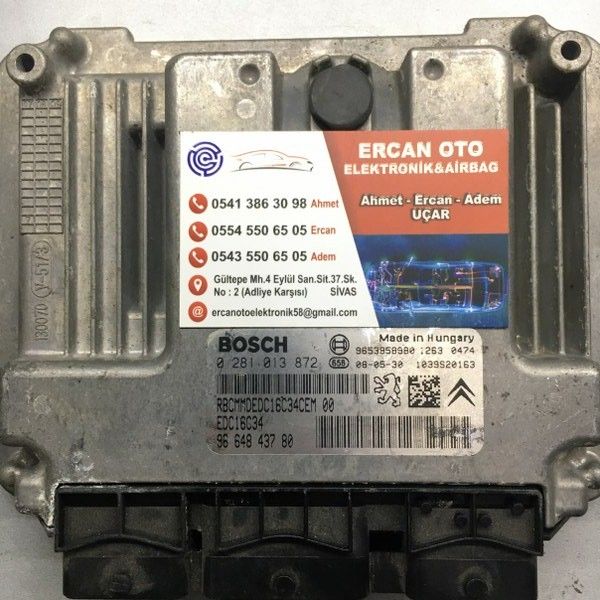 0281013872 PEUGEOT 308 1.6 HDI EDC16C34 MOTOR BEYN