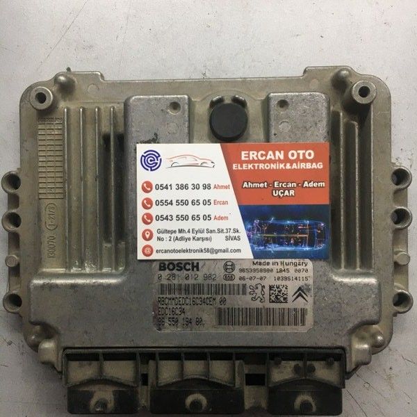 Bosch Motor ECU, HDI, 0281012 982, 0281012982, 96637880 80, 9663786880, EDC16C34