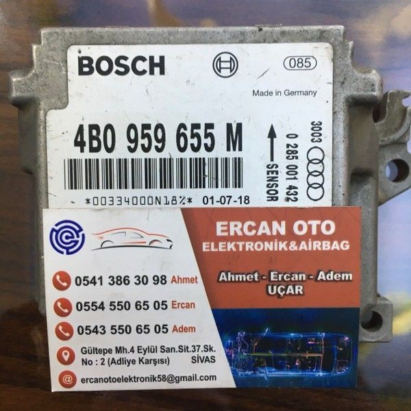 Audi A6 Airbag Beyni Bosch 4B0 959 655 E - 4B0959655E - 0285001268